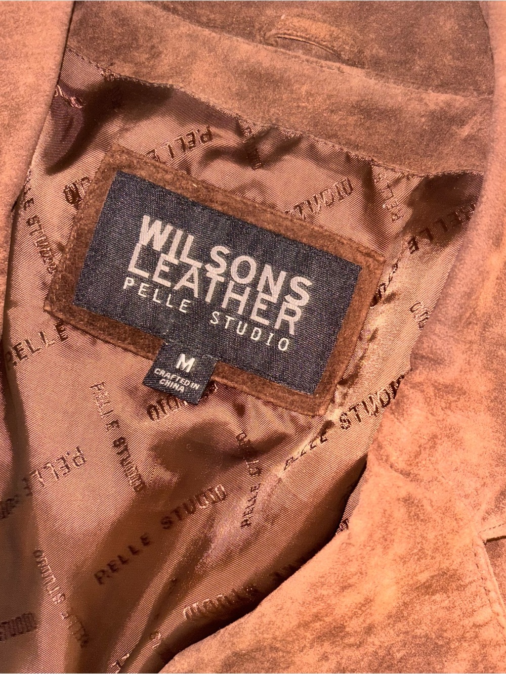 Wilson's Leather Pelle Studio Brown Suede Button-Front Jacket women’s medium - Picture 2 of 8